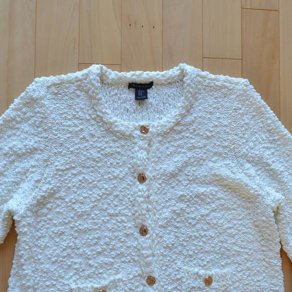 Tahari Knit Cardigan Sweater Size XL White - Picture 2 of 4